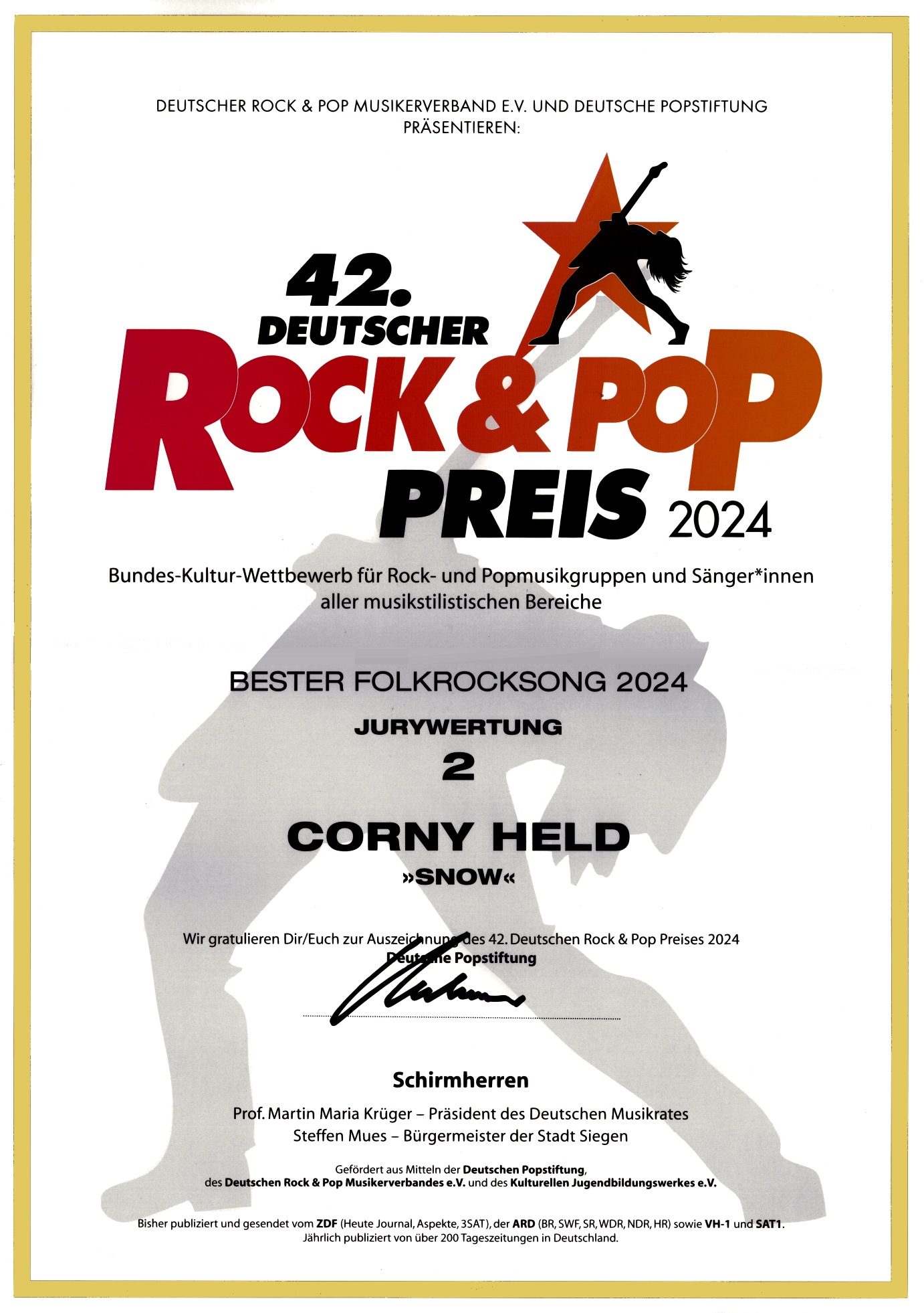 Deutscher Rock und Pop Preis 2024